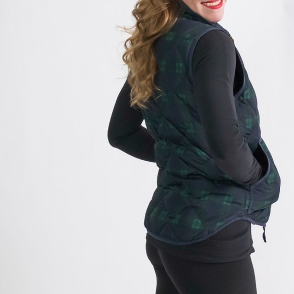 J. Crew Puffer Vest in Blue & Green Plaid Size S - Picture 6 of 7